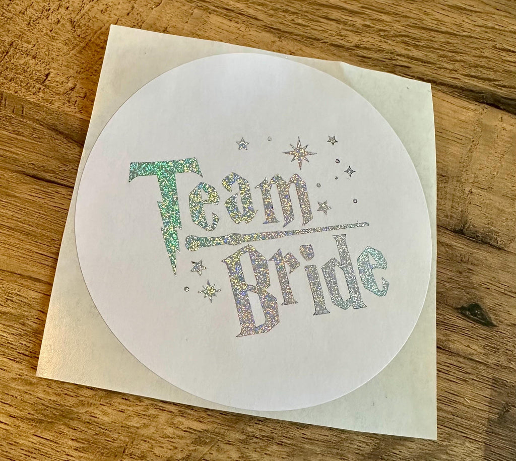 Wizard Hen Party Stickers: Personalised Metallic Foil Stickers (88mm)