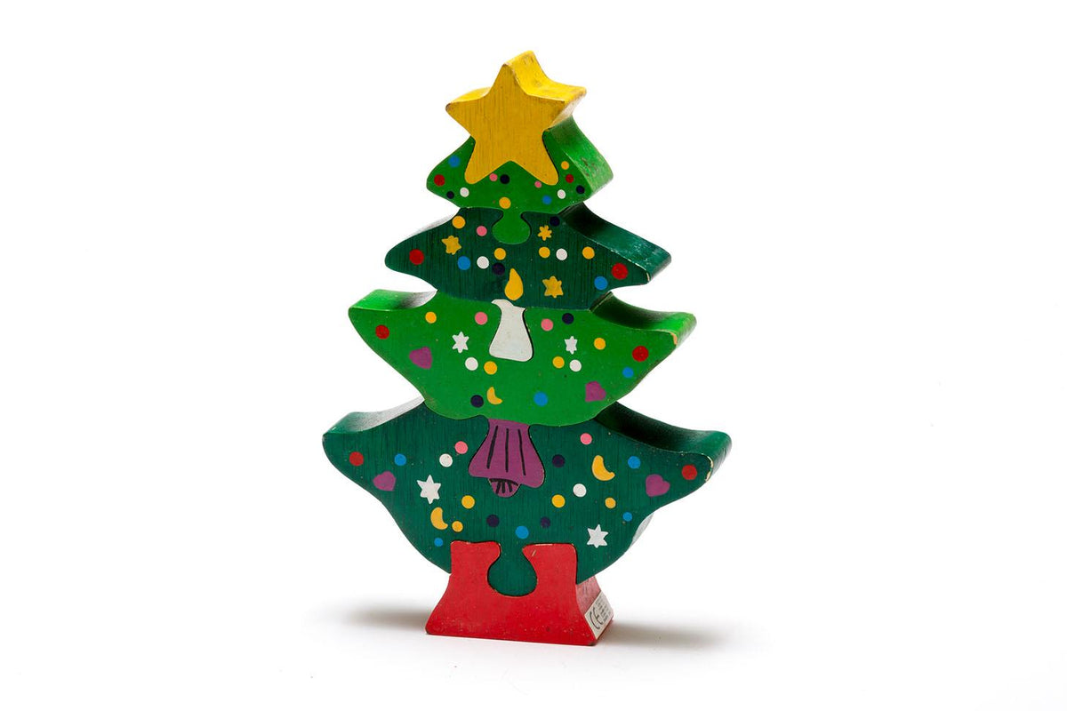 Wooden Christmas Tree Puzzle – Stacking Holiday Toy, Stocking Stuffer