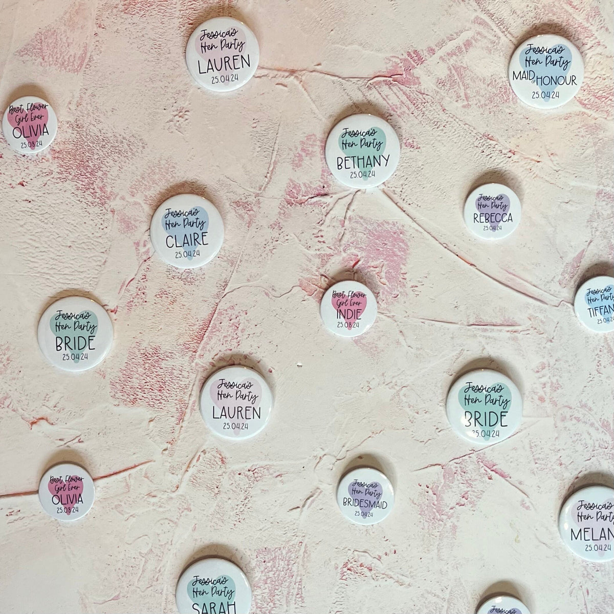 Personalised Hen Party Badges: Custom Bachelorette Party Favors (45mm/58mm)