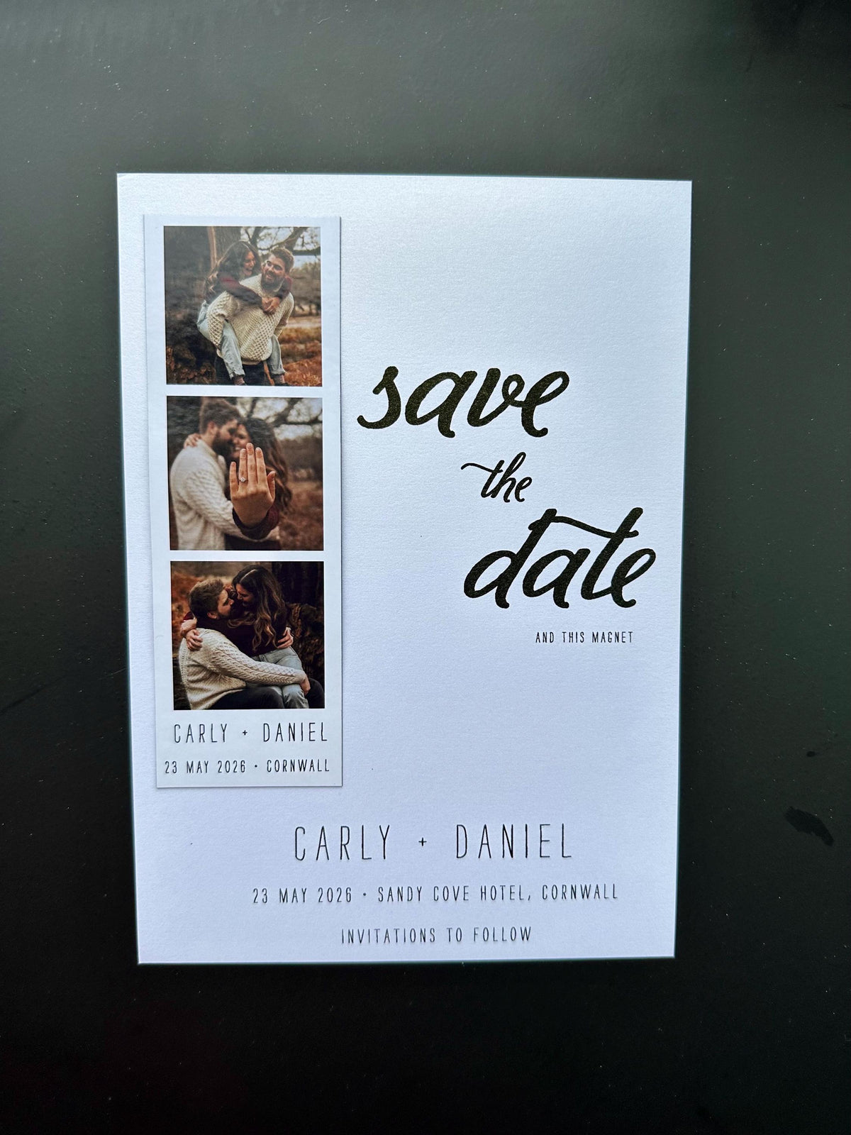 Photo Booth Save the Date Magnet | Personalised Wedding Photo Strip