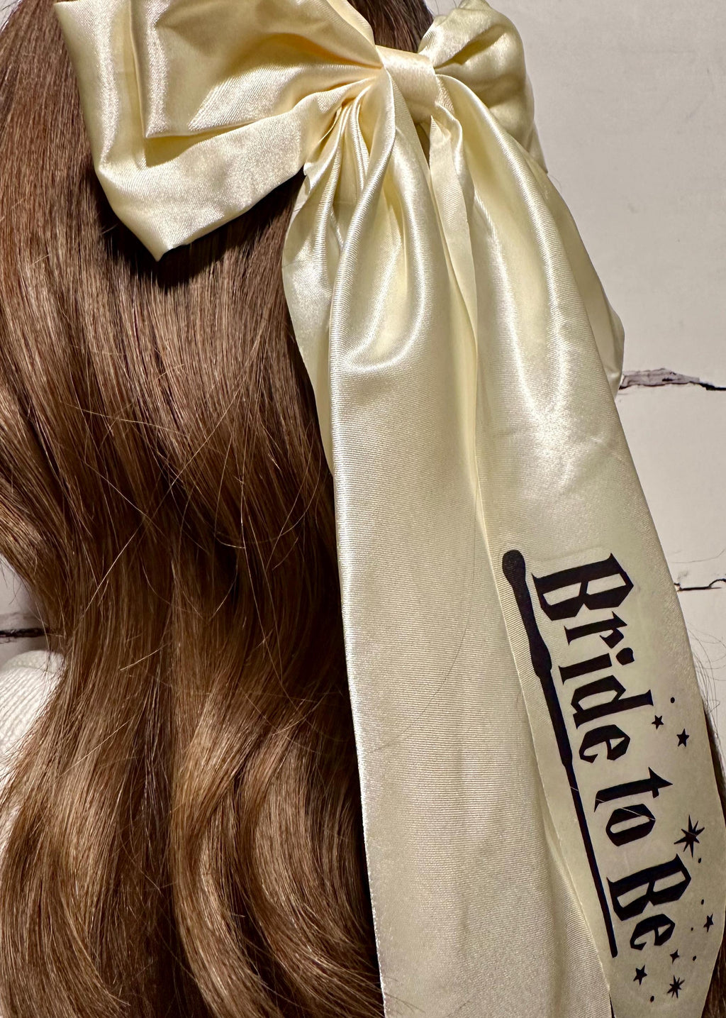 Personalized Bride To Be Satin Bow Veil - Bachelorette Hen Party