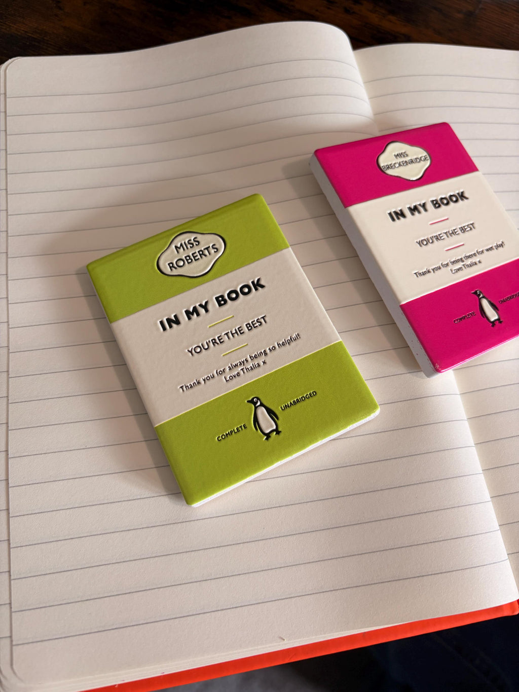 Personalised Teacher Book Magnet | Penguin Inspired Thank You Gift | Custom 3D Effect Fridge Magnet