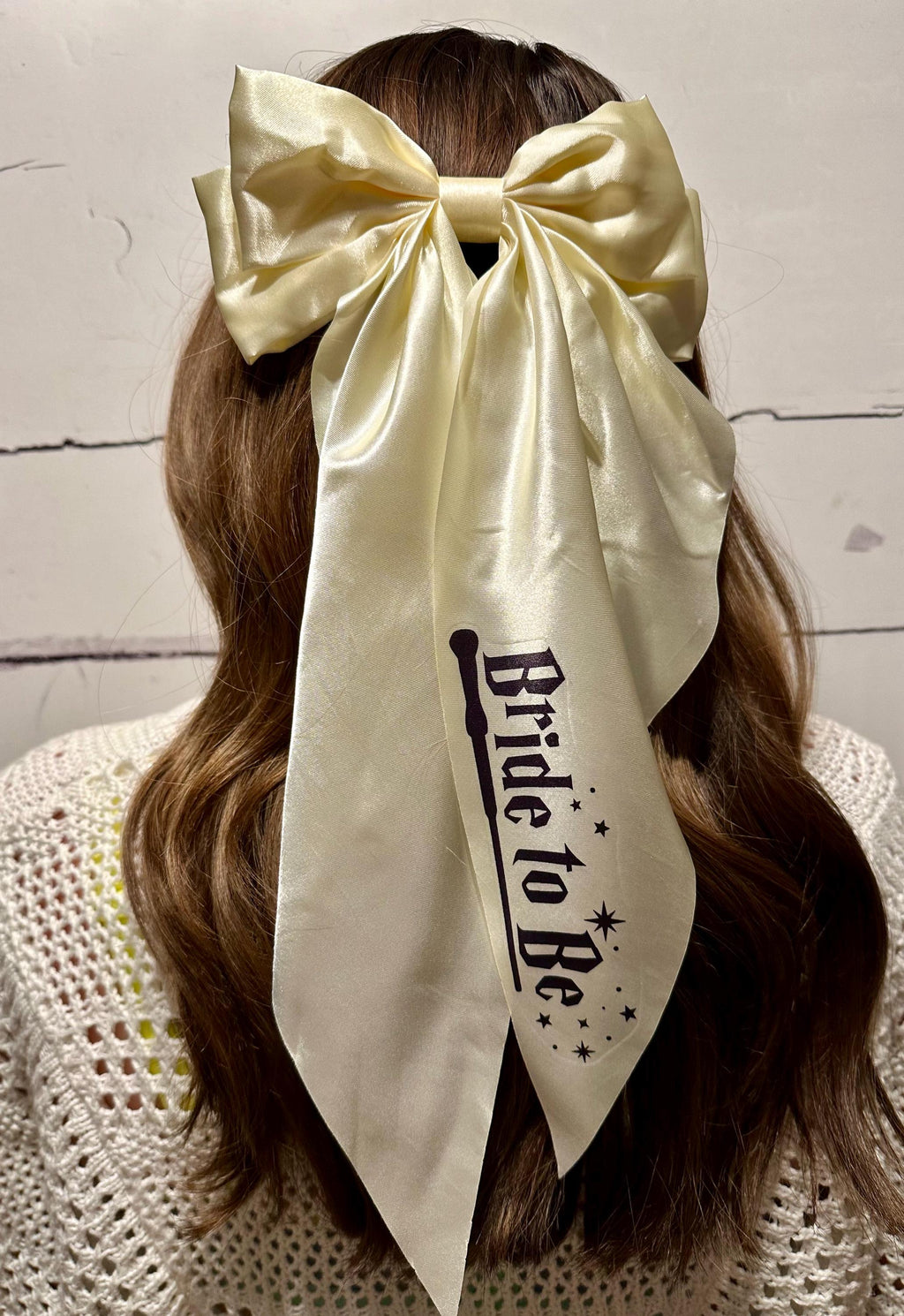 Personalized Bride To Be Satin Bow Veil - Bachelorette Hen Party