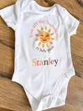 Personalised Sunshine Baby Grow | Custom Name, Birth Date Bodysuit