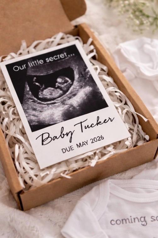 Personalised Baby Announcement Magnet | Scan Photo Pregnancy Reveal Gift