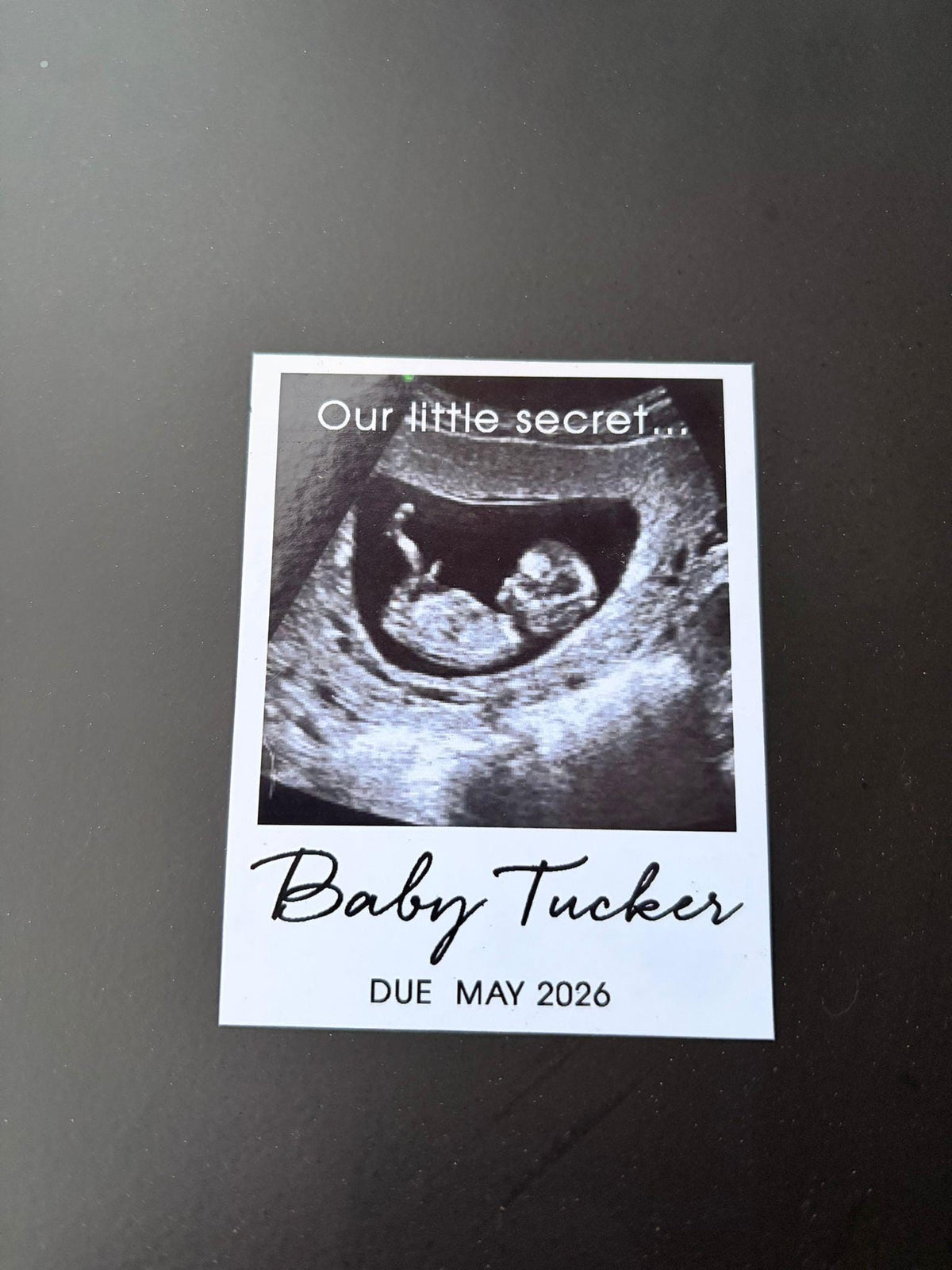 Personalised Baby Announcement Magnet | Scan Photo Pregnancy Reveal Gift