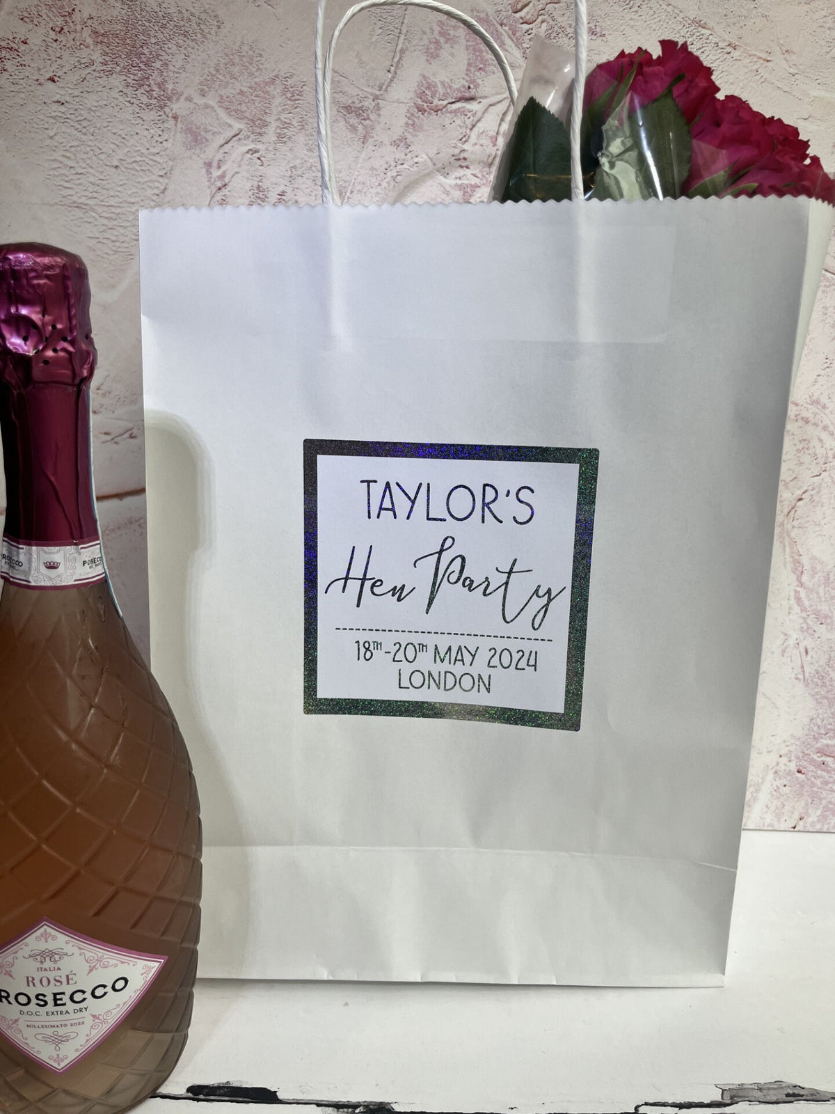 Personalised Hen Party Stickers: Custom Metallic Foil Gift Bag Labels