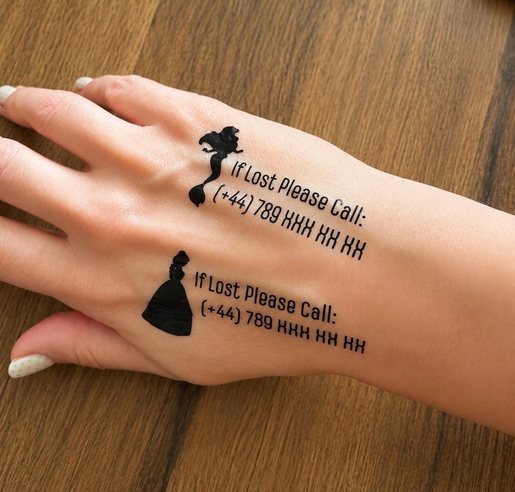 Personalised Child Safety Temporary Tattoos: Emergency Contact ID