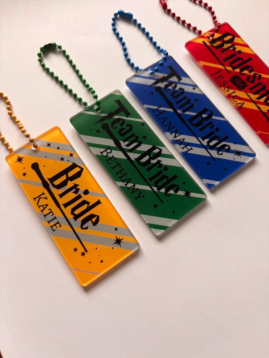 Personalised Wizard Hen Party Acrylic Name Tag | Team Bride Gift Bag Charm