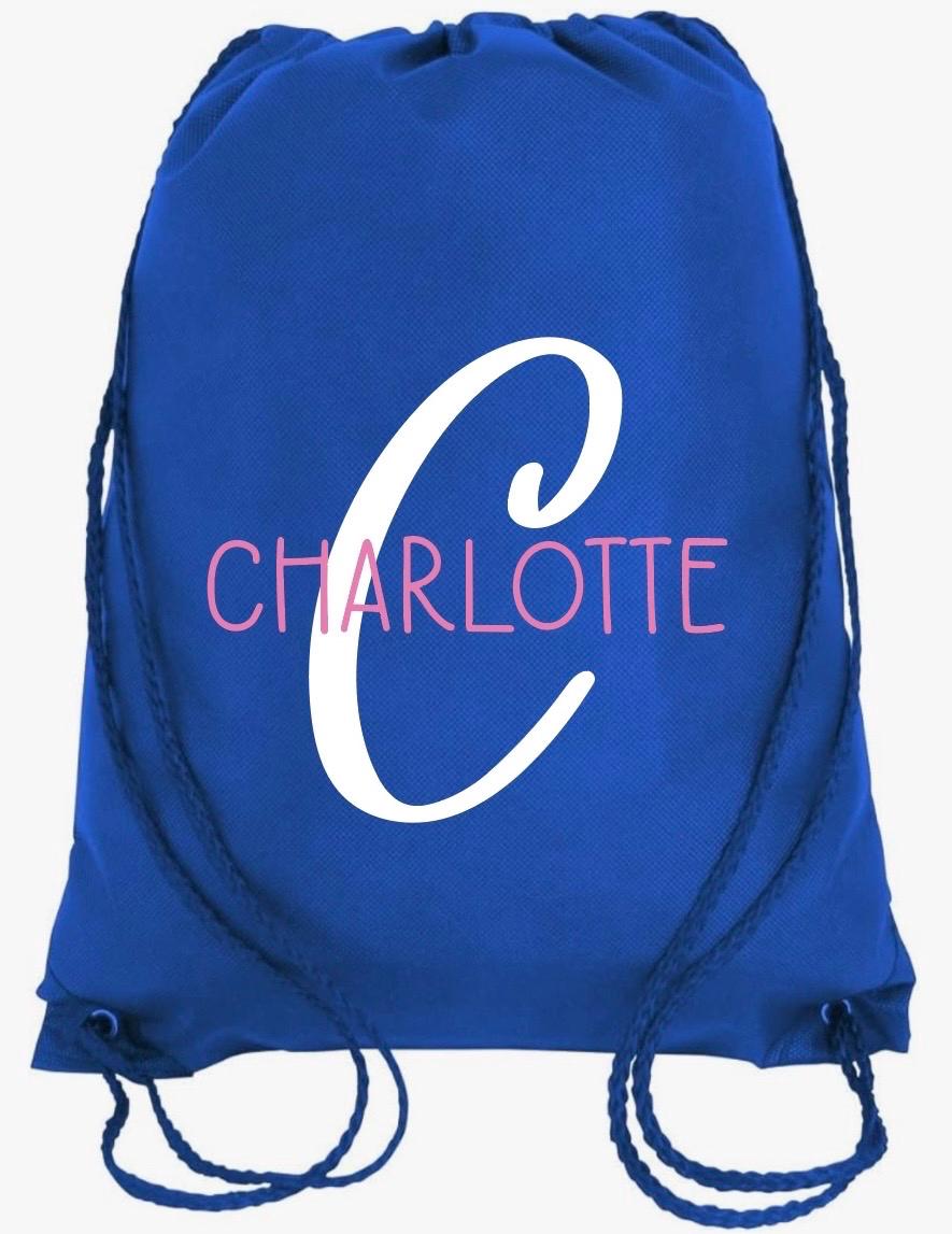 Personalised Kids Gym Bag: Water-Resistant P.E. Bag, Monogram Design