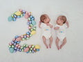 Twin One Twin Two Baby Vest Set: Pastel Rainbow Cotton Onesies
