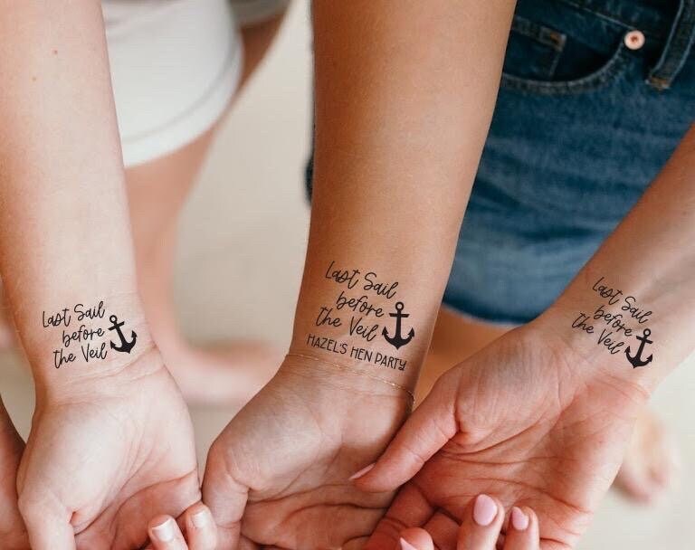 Last Sail Before the Veil Tattoos: Nautical Hen Party Accessories