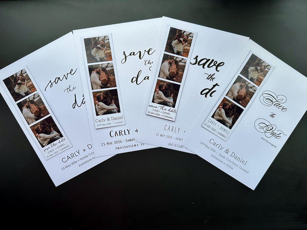 Photo Booth Save the Date Magnet | Personalised Wedding Photo Strip