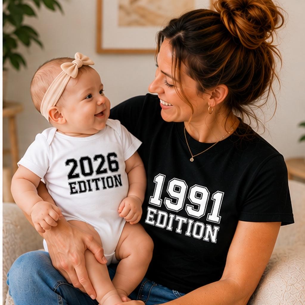 Matching Daddy & Baby Organic Cotton T-Shirt Set – Personalised Father's Day Gift