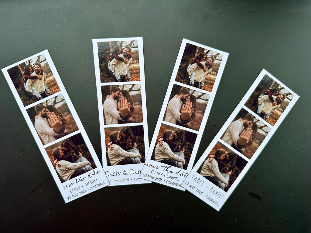 Photo Booth Save the Date Magnet | Personalised Wedding Photo Strip