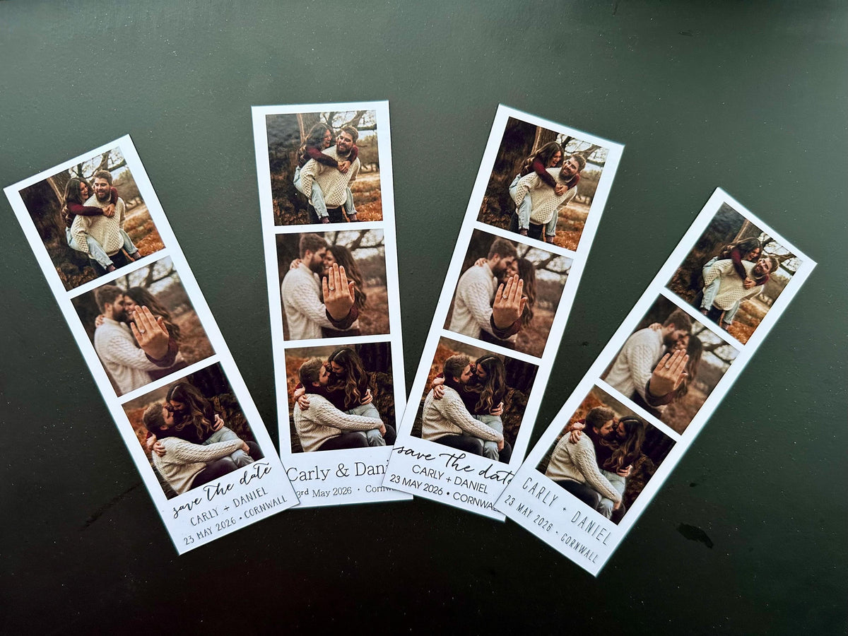 Photo Booth Save the Date Magnet | Personalised Wedding Photo Strip
