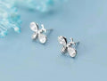 Tiny Silver Sparkling Bee Stud Earrings - Sending Love, Letterbox Gift, Bee Mine, Valentines