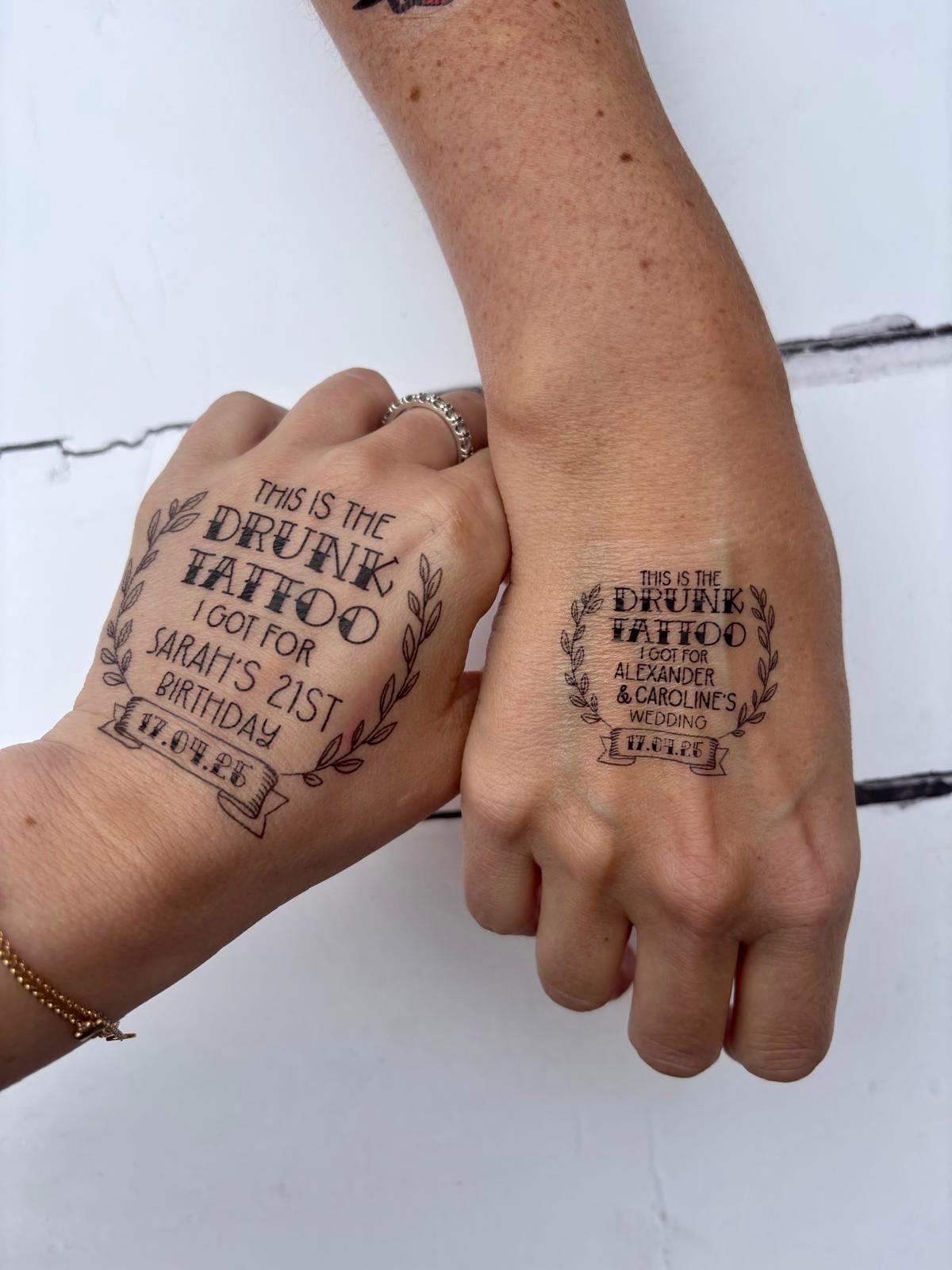 Personalised Birthday Party Tattoos: Funny Temporary Tattoo Favours