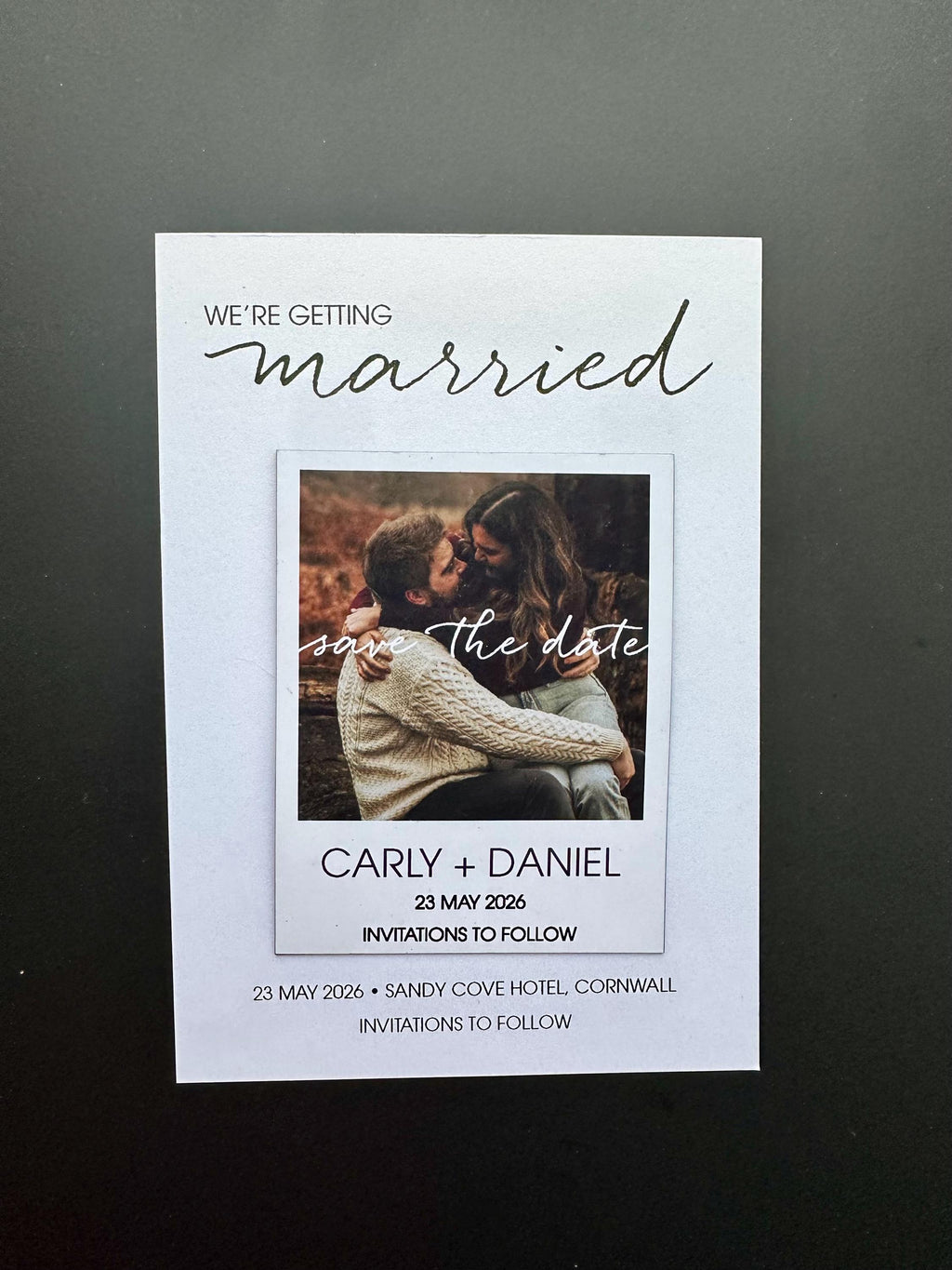 Personalised Polaroid Photo Magnet | Save the Date, Wedding Favor