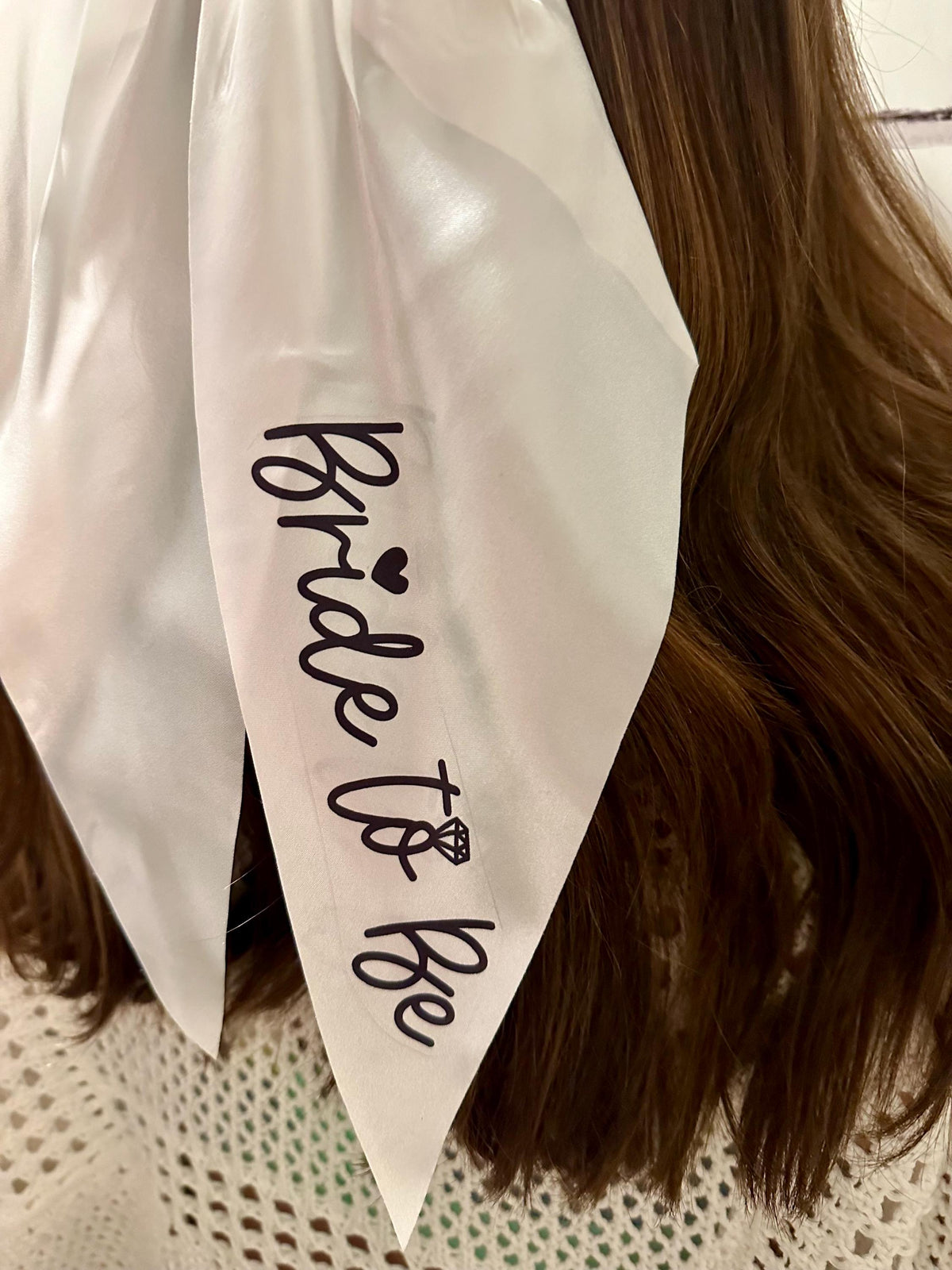 Personalized Bride To Be Satin Bow Veil - Bachelorette Hen Party