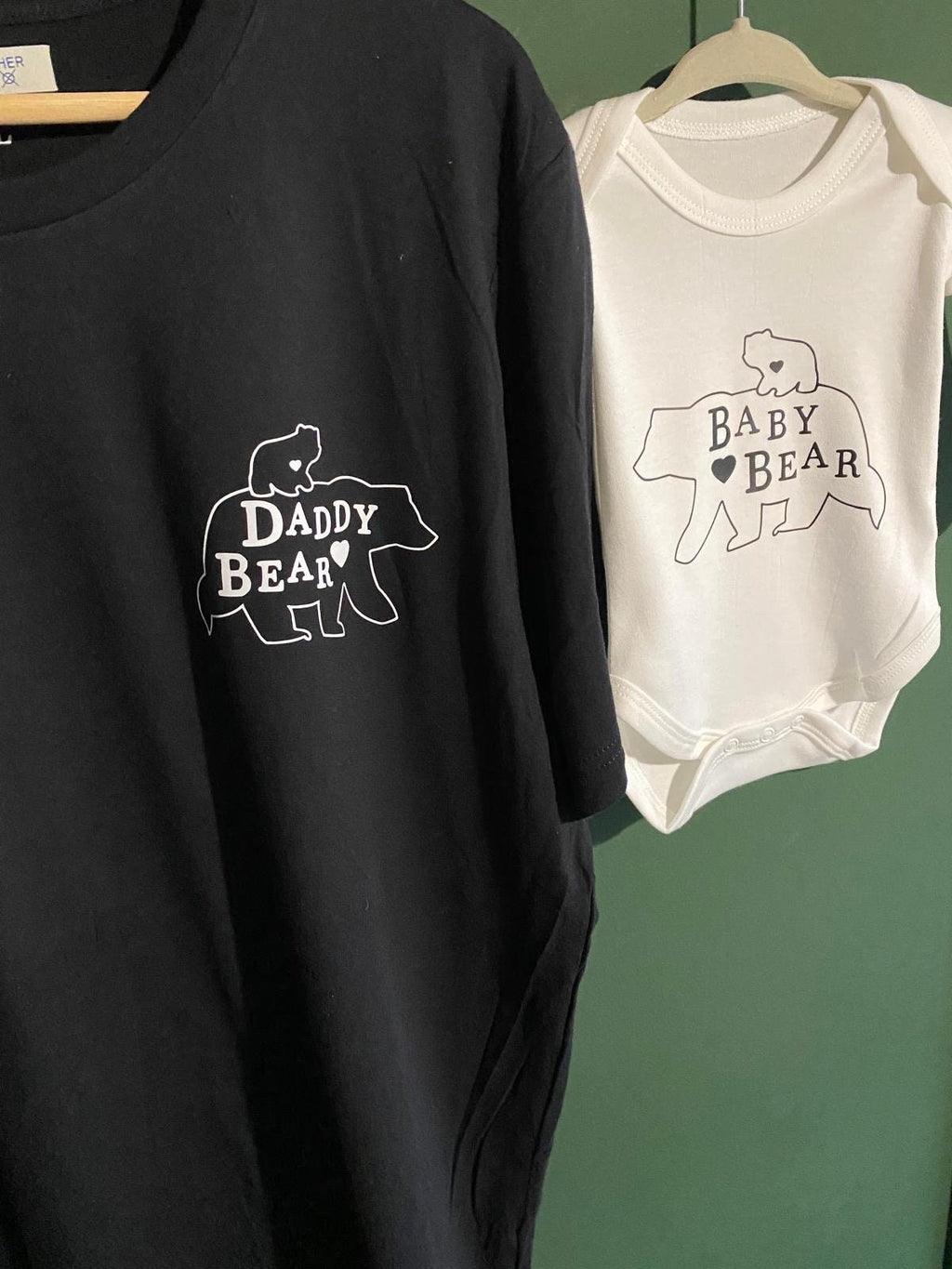 Daddy Bear T-Shirt & Baby Vest Set: Father's Day Twinning Outfit