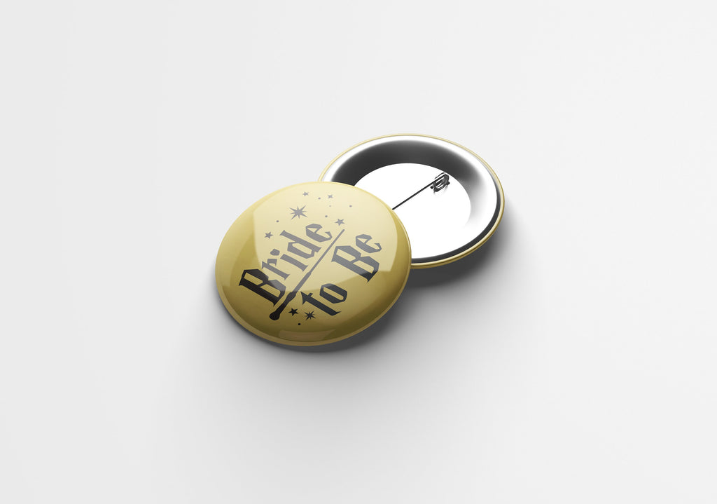Wizard Bachelorette Party Badges: Metallic Gold & Silver Favors