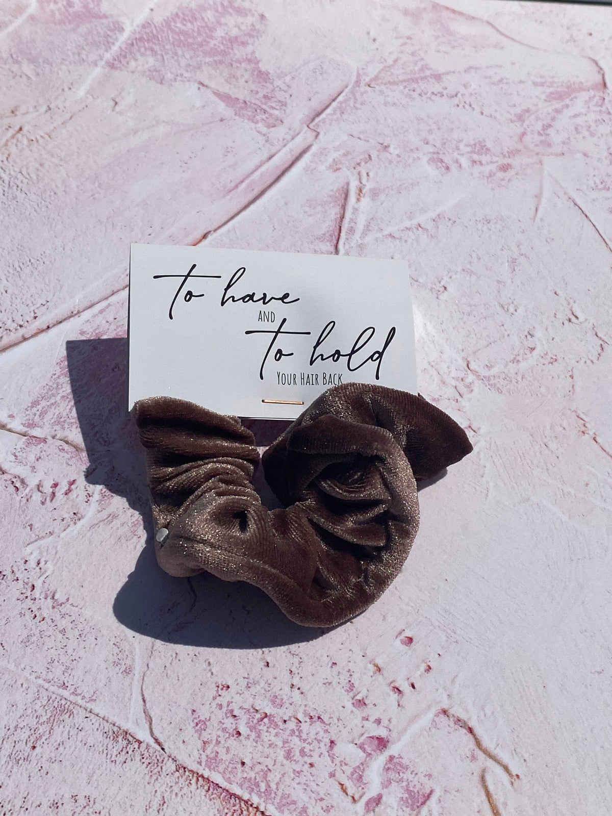 Velvet Scrunchie with Zip Pocket: Bachelorette Bridesmaid Hair Tie