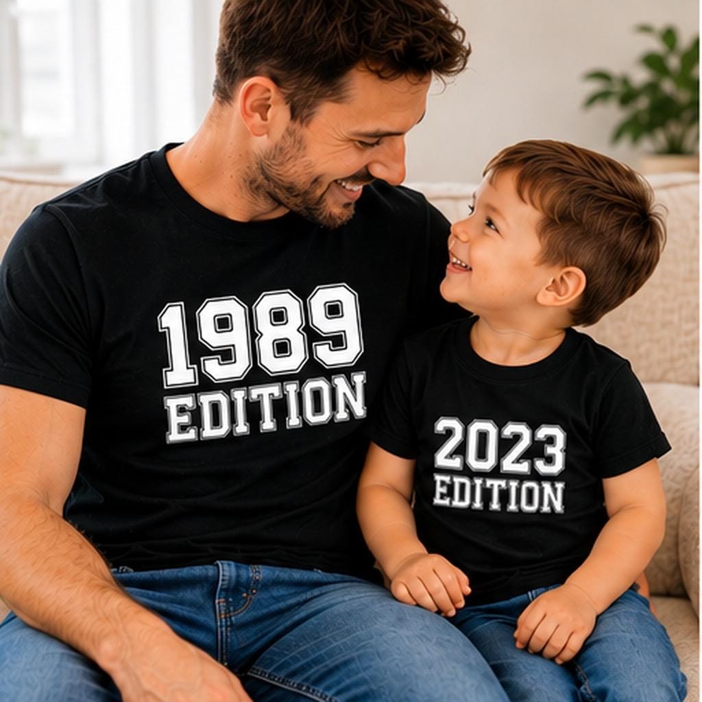 Matching Daddy & Baby Organic Cotton T-Shirt Set – Personalised Father's Day Gift
