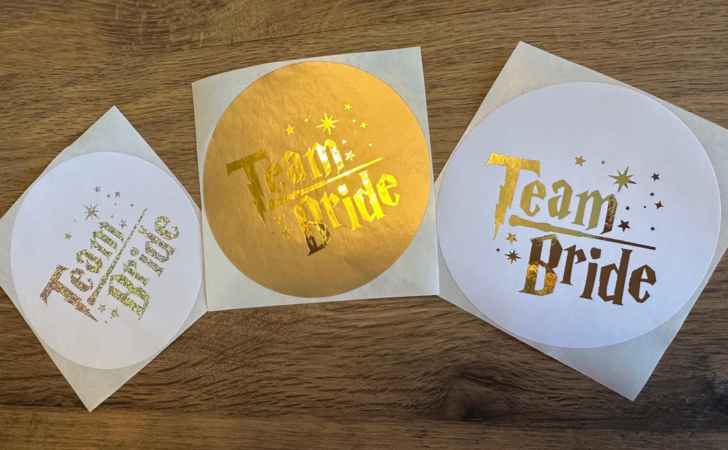 Wizard Hen Party Stickers: Personalised Metallic Foil Stickers (88mm)