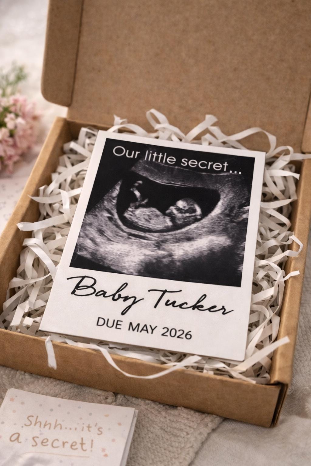 Personalised Baby Announcement Magnet | Scan Photo Pregnancy Reveal Gift
