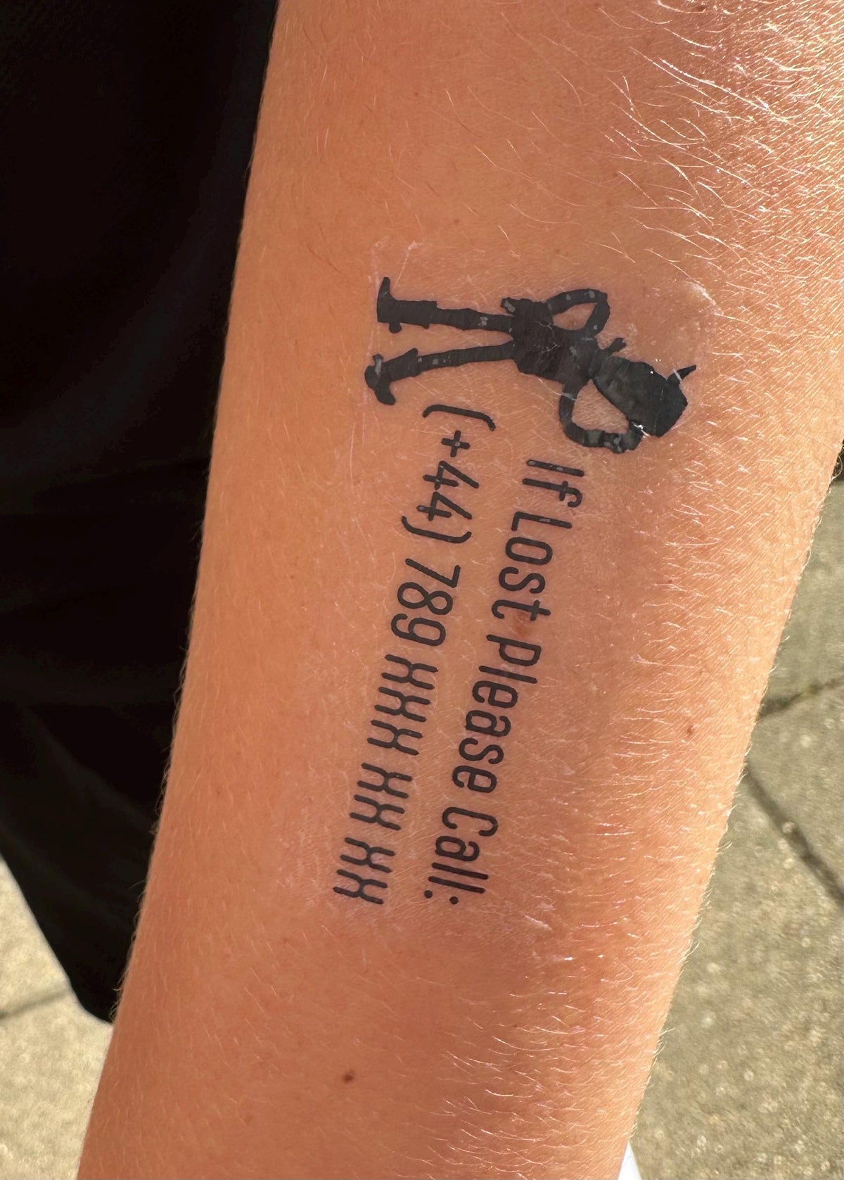 Personalised Child Safety Temporary Tattoos: Emergency Contact ID