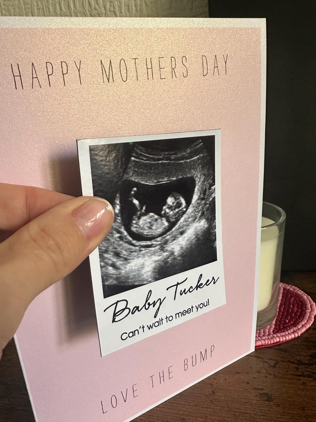 Happy Mother’s Day – Ultrasound Scan Magnet Card | Pregnancy Announcement | Love From The Bump